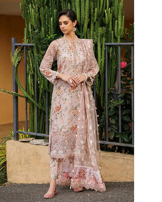 Presented 3 Piece Unstiched Luxury Digital Printed on linen fabric By SAPPHIRE D-297