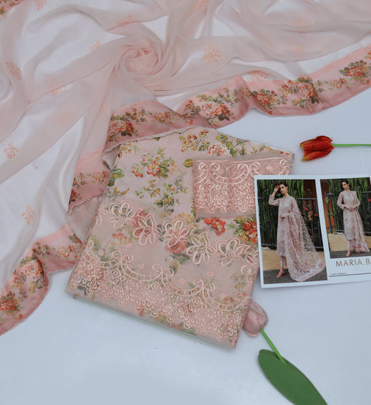 Presented 3 Piece Unstiched Luxury Digital Printed on linen fabric By SAPPHIRE D-297